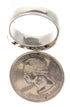 Mother Of Pearl Jet Sterling Silver Jewelry Ring Size 6-1/4 MW64229
